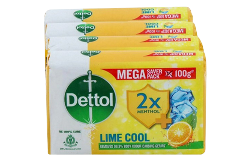 Dettol Lime Cool Soap (MEGA PACK) 100gx4=400g