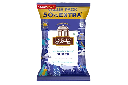 India Gate Pure Basmati Rice Flavourful & Fine Super 1.5kg