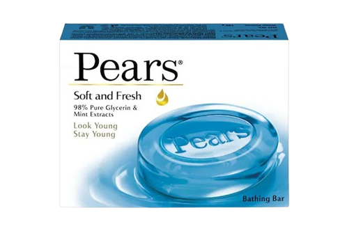 Pears Soft and Fresh Pure Glycerin & Mint Extract Soap 100g