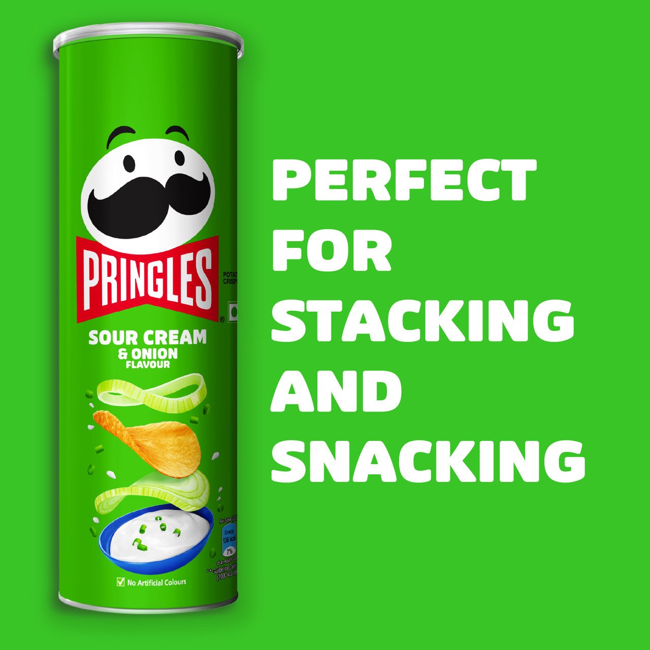 Pringles Sour Cream and Onion Flavour Chips (107 g) - Image 4